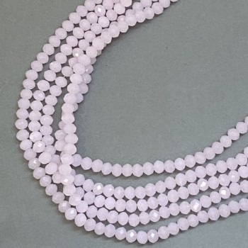 Pink Matte Czech Crystal Beads on Fishing Line, 6x5mm Diameter + -, 41cm Length +