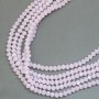 Pink Matte Czech Crystal Beads on Fishing Line, 6x5mm Diameter + -, 41cm Length +