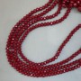 Beads Czech Crystal on thread, red matte, faceted rondelle, 8×6 mm diameter + -, length 41 cm +
