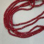 Red Matte Faceted Rondelle Czech Crystal Beads on Thread, diameter 6x5 mm + -, length 40 cm +