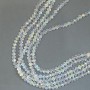 Beads Czech Crystal on thread, white transparent with gasoline-coated finish, faceted rondelle, diameter 6x5 mm, length 39 cm +/-