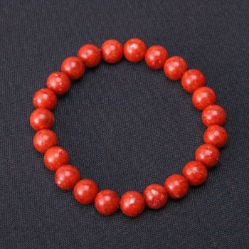 Sponge Coral Bracelet, Smooth Bead, 8 mm Diameter, on Elastic