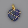 Pendant Heart in Azurite Weave, 21x21 mm ±, Diameter 30 mm ±