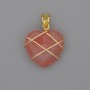 Heart Pendant with Chalcedony in Wire-Wrap, 21x21 mm+-, diameter 30 mm+