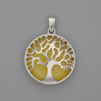 Citrine pendant in a 'Tree' setting, 27mm diameter, 37mm length