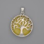 Citrine pendant in a 'Tree' setting, 27mm diameter, 37mm length