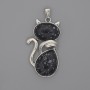 Pendant Cat Snowflake Obsidian 42×25 mm, length ~50 mm