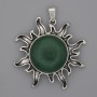 Pendant Sun Chrysoprase 39mm+-, length 46mm+