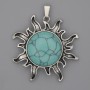 Pendant 'Sun Turquoise' 39mm ±, length 46mm ±
