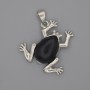 Frog Pendant in Black Agate 29x28mm+-, length 37mm+-