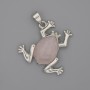 Pendant 'Frog' Rose Quartz 29x28mm+-, length 37mm+