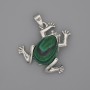 Malachite Frog Pendant 29×28 mm, length 37 mm ±
