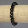 Bracelet Black Agate, Faceted Bead 10 mm +-, Length 18 mm +-, Stretch