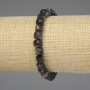 Silvery Obsidian Bracelet with Faceted Cubes 6x6 mm, 18 cm Stretch