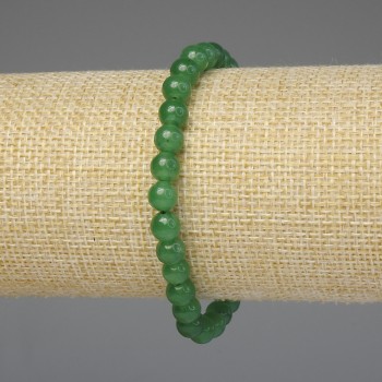 Chrysoprase bracelet with smooth 6 mm beads, length 18 mm, stretch cord