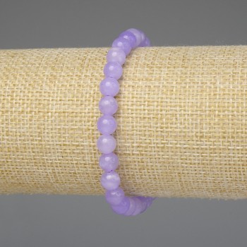 Lavender Amethyst Bracelet, Smooth Bead 6mm, Length 18mm ±, Stretch