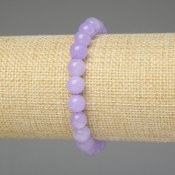 Lavender Amethyst Bracelet with Smooth 8mm Beads, Stretch, Length 18 cm