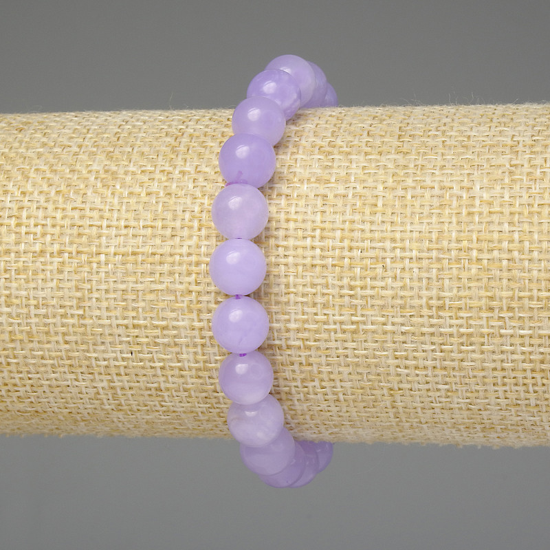 Lavender Amethyst Bracelet with Smooth 8mm Beads, Stretch, Length 18 cm