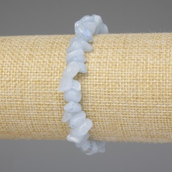 Stretch Aquamarine Chip Bracelet 7-8×4-7 mm +/-, length 18 mm +/-