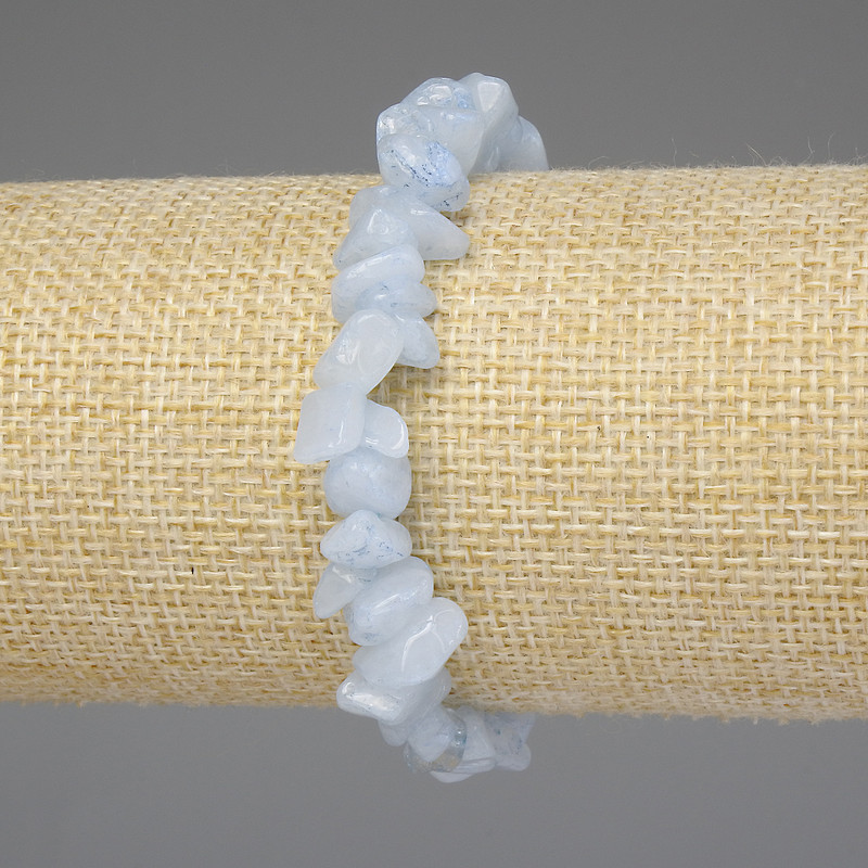 Stretch Aquamarine Chip Bracelet 7-8×4-7 mm +/-, length 18 mm +/-