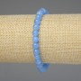 Aquamarine bracelet with smooth 6 mm beads, length 18 mm, elastic