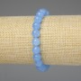 Aquamarine bracelet with smooth beads 8mm ±, length 18mm ± stretch