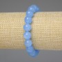 Aquamarine Bracelet with Smooth Beads 10mm ±, Length 18mm ± Stretch