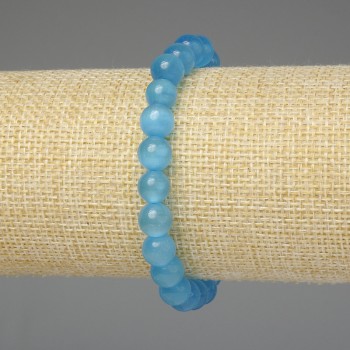 Bracelet Azure Cat's Eye Smooth Bead 8mm+-, length 18mm+- stretch