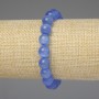 Blue Cat's Eye Bracelet with Smooth Beads 10mm, 18mm Length, Stretch