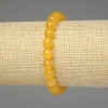 Yellow Cat's Eye Bracelet with Smooth 8mm Beads, 18 cm Stretch