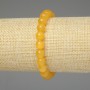 Bracelet with Yellow Cat's Eye, Smooth Beads 8 mm, Length 18 mm, Stretch