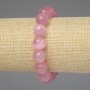Pink Cat's Eye Bracelet with Smooth Beads, 12 mm, 18 cm length, Stretch