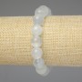 Gray Cat's Eye Bracelet with Smooth Beads 11 mm, Length 18 mm, Elastic
