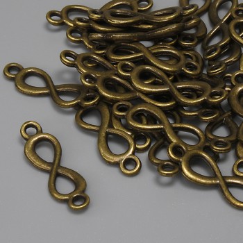 Infinity Connector Bronze Color 20×6 mm +/- Pack of 29 pcs