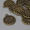 Sun Pendant - Bronze Metal Color, 17×20 mm diameter, bail hole 2.3 mm, packaging 11 pcs