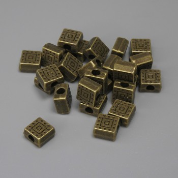 Bronze-colored bead insert finding, 6x6 mm diameter, hole diameter approx. 2.3 mm, packaging 25 pcs