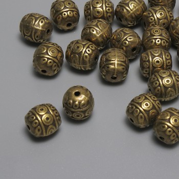Bronze-colored metal bead-insert, diameter 7×7.5 mm, hole about 1.2 mm, packaging 22 pcs +