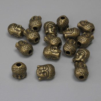 Bead insert 'Buddha' bronze metal color, 9×7 mm, hole diameter 2.4 mm, packaging 16 pcs