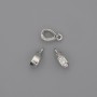 Pendant Connector, dimensions 11×3.5 mm, hole diameter 5×3.5 mm, silver-tone metal color
