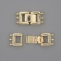 3-strand clasp, 25x11 mm, gold-tone metal