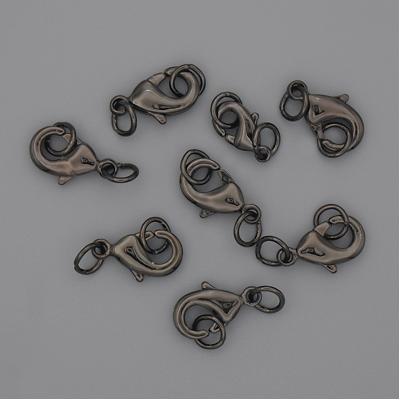 Carabiner Clasp 12×6 mm - Black Metal Color