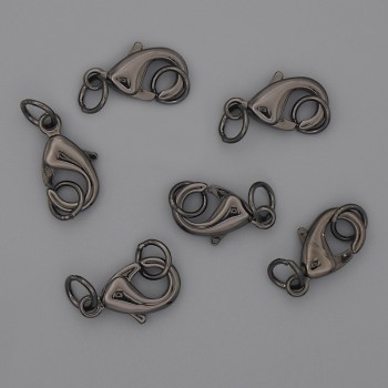 Carabiner clasp 15×9 mm – black metal color