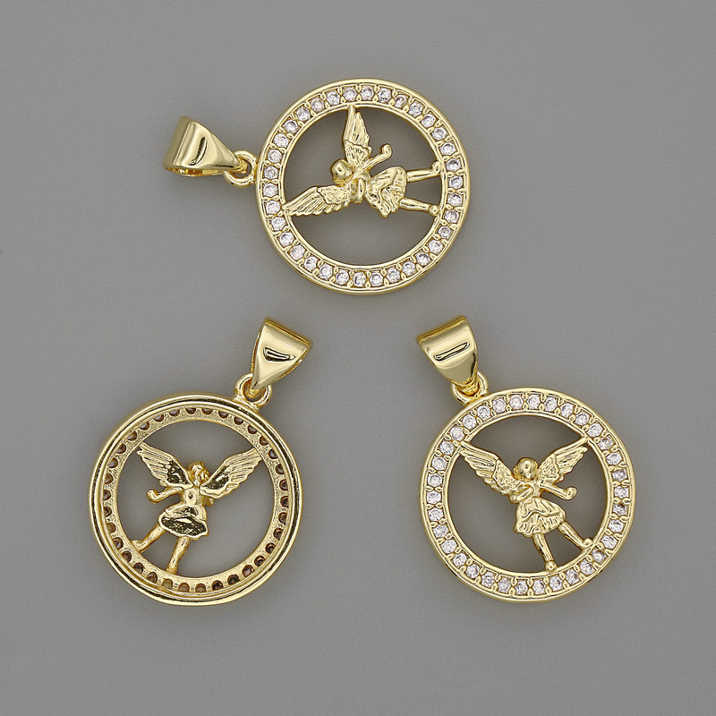 Angel Pendant 16 mm, length 22 mm, golden metal