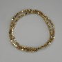 Hematite beads, gold-colored cubes with a through hole, 2x2 mm, on thread, length 38 cm+