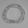 Hematite Beads, Silver Color, Faceted, 4x4 mm Diameter, on Beading Thread, Length 40 cm+