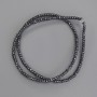 Hematite Faceted Rondelle Beads, 3x2 mm, on beading wire, length 39 cm+