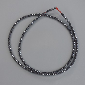 Hematite Beads Faceted Ball 2mm +/- on Thread, Length 38cm+