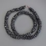 Hematite tumbled beads, 6-7 mm, 5×4 mm ± on thread, length 40 cm