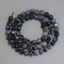 Snow Obsidian Beads, Faceted Round Bead, 6mm Diameter, 37cm Length on Thread