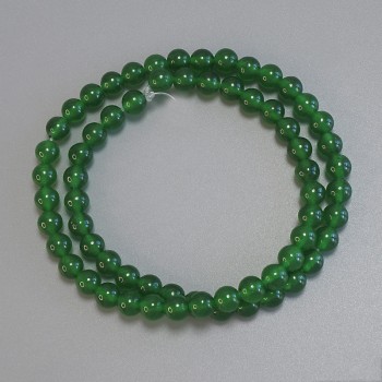 Chrysoprase beads, smooth ball, 6mm +/- diameter, 38cm +/- length on beading thread